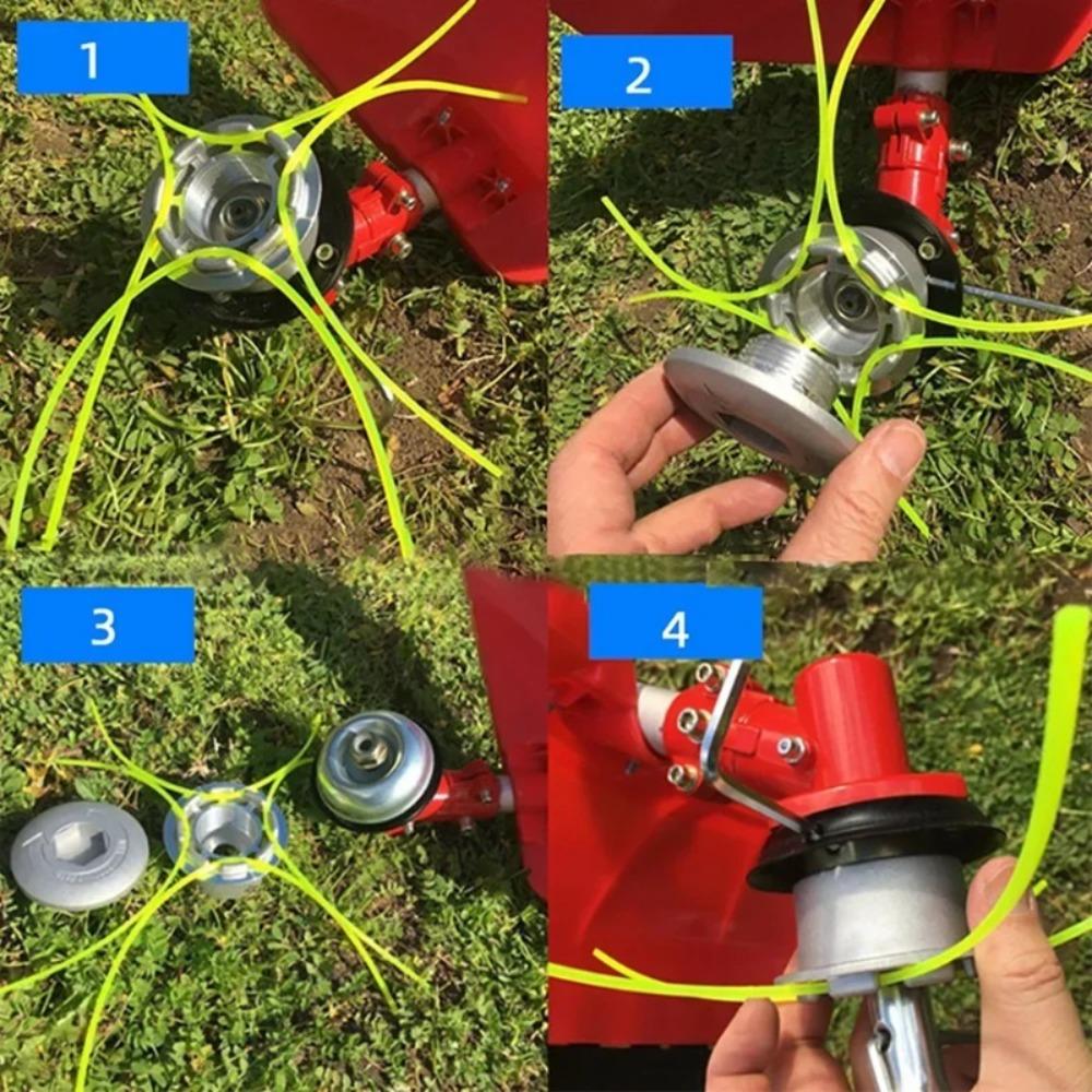 Universal Aluminum Lawn Trimming Head with 4-wire Brush Cutting Threaded Nylon Lawn Cutting Wire Head Grass Cutting Grass Cuttin