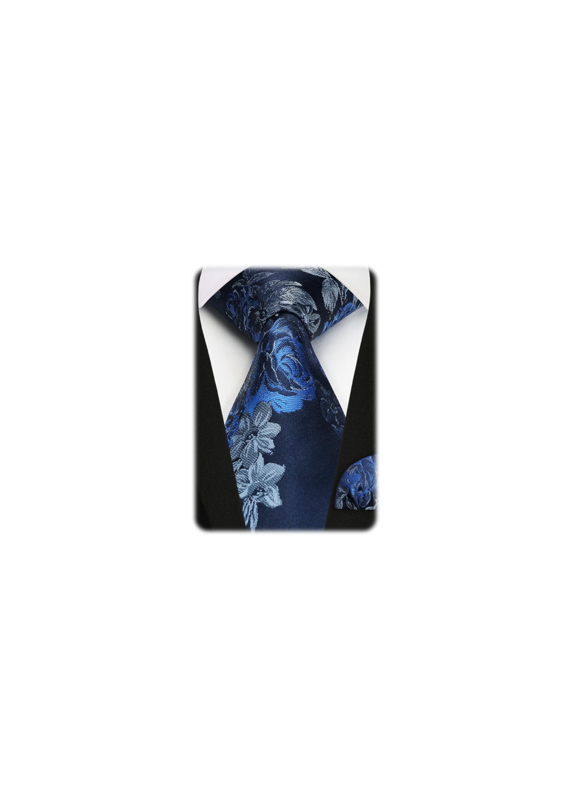 

[Enlision] Men s Tie, Blue Navy, Floral Pattern, Japanese Style, Stylish, Wedding, Silk, Patterned, EF-01