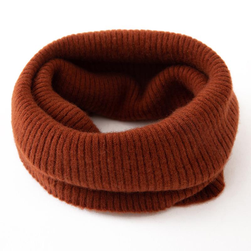 Women's 100% Pure Cashmere Neck Warmer - Versatile Solid Color Pull-On Knit Scarf