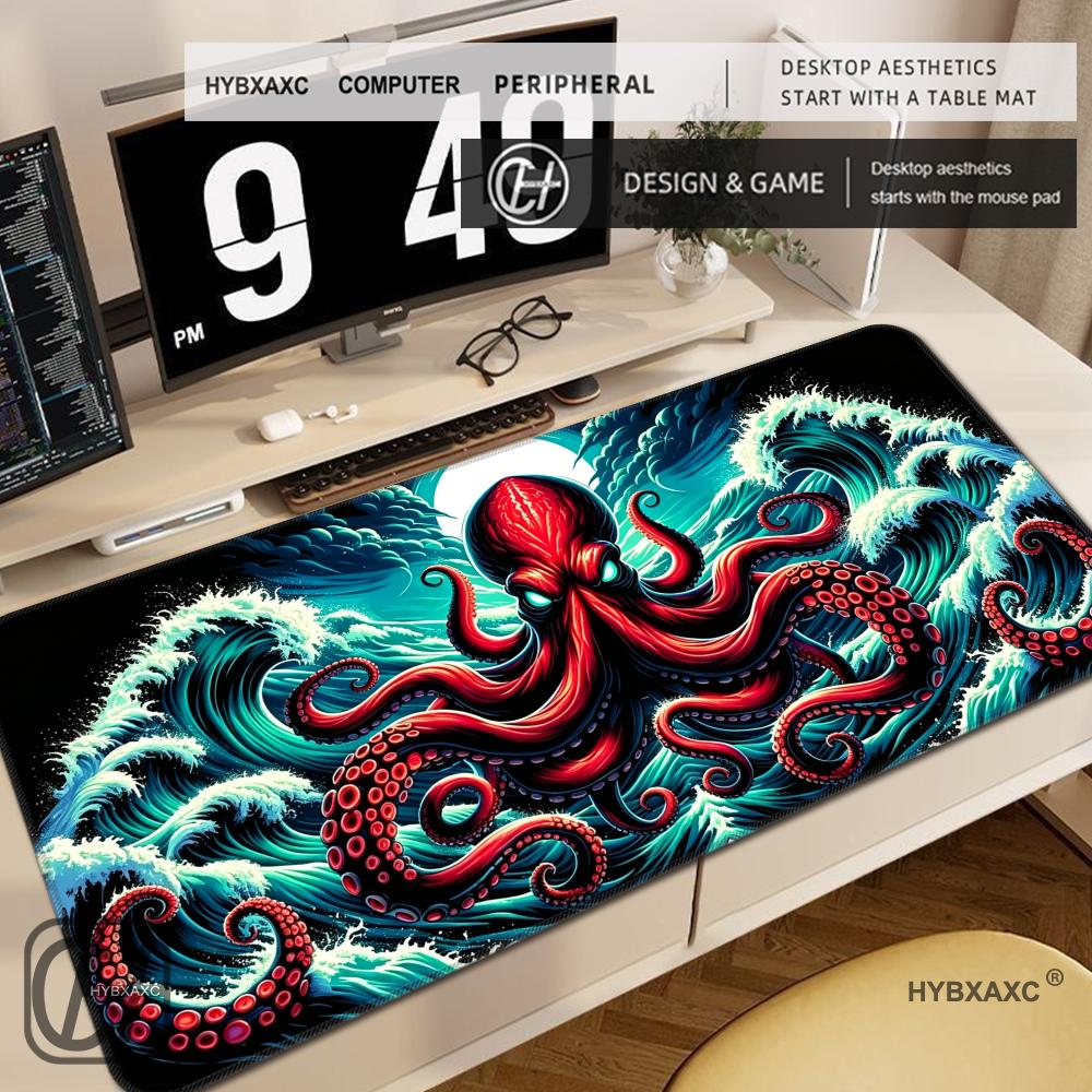 Octopus Desk Mat Red Octopus Tentacles Mouse Pad Big Gaming XXL Large Computer Mouse Pad for Gamers Large Extended HYBXXC 800x300x2mm