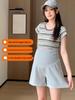 Summer Maternity Wide-Leg Casual Shorts - Loose, Non-Tightening Belly, Three-Quarter Length for Petite