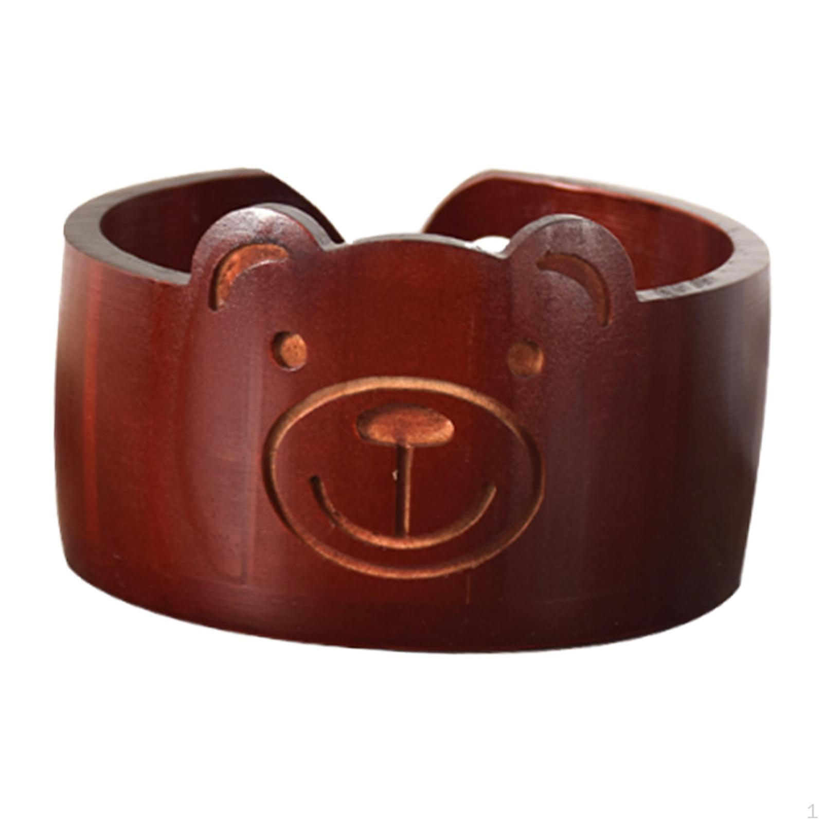 

Резная деревянная чаша для пряжи, решение для хранения ниток для вязания и проектов по вязанию крючком Bear красный