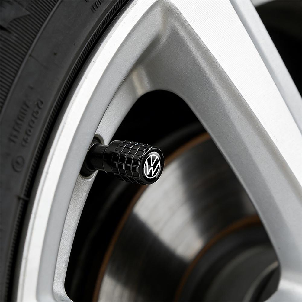 SVLHP1 4Pcs Aluminum Wheel Tire Valve Caps Dust Stem Cover Badge For Volkswagen GTI Golf Polo 6 7 Passat VW CC Tiguan T-ROC Jetta Taigo