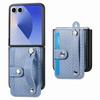 Luxury Cards Solt Wallet Wristband Carbon Fiber Leather Case for Samsung Galaxy Z Flip 8 7 FE 6 5 4 3 Shockproof slim fit Cover