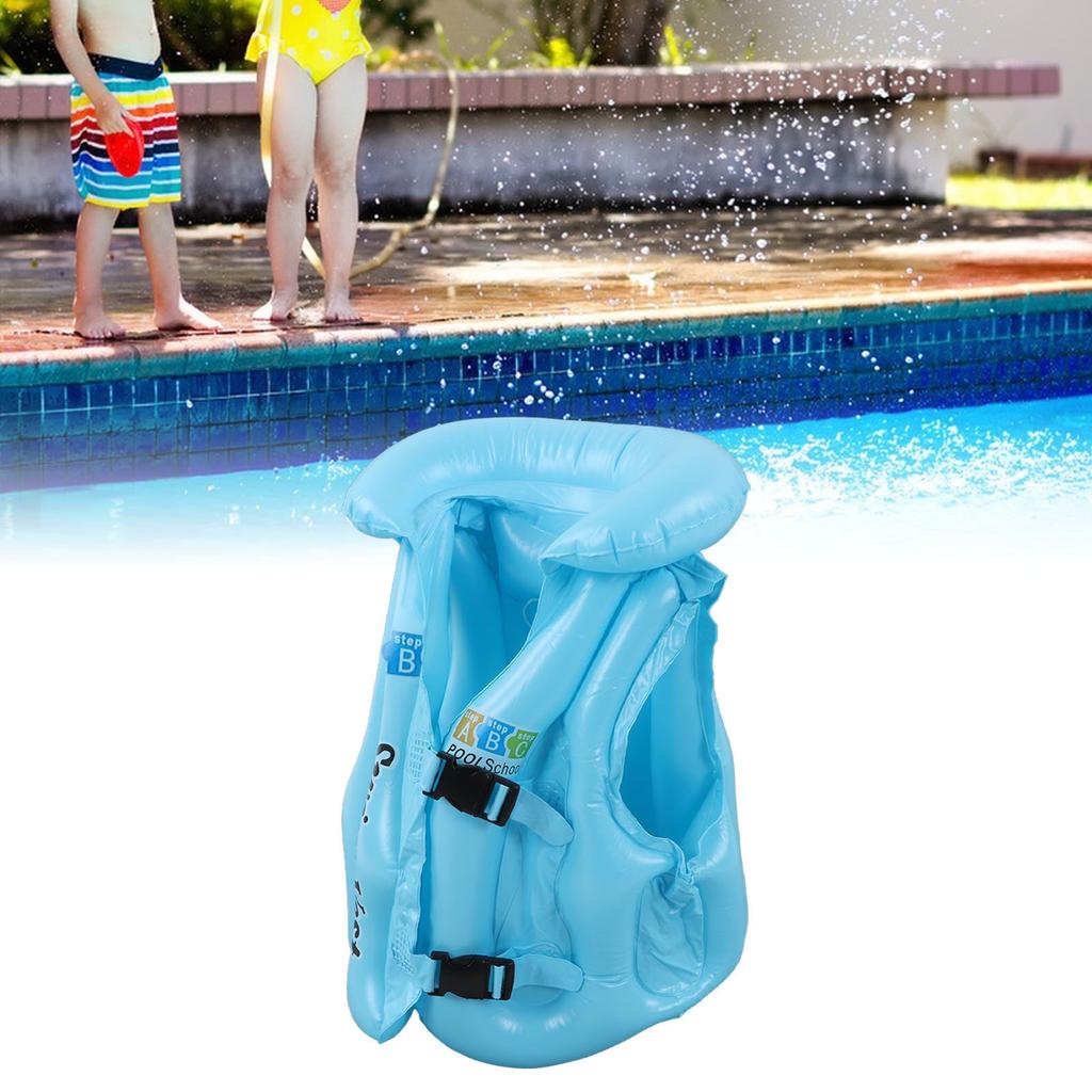 Toddler Inflatable Swim Suit Quick Release Buckle Children Kids Swimming Vest for 3‑8 Years Old