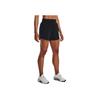 Under Armour Solid Color Elastic Waist Straight Regular Shorts Women Bottoms Black 1376933-001