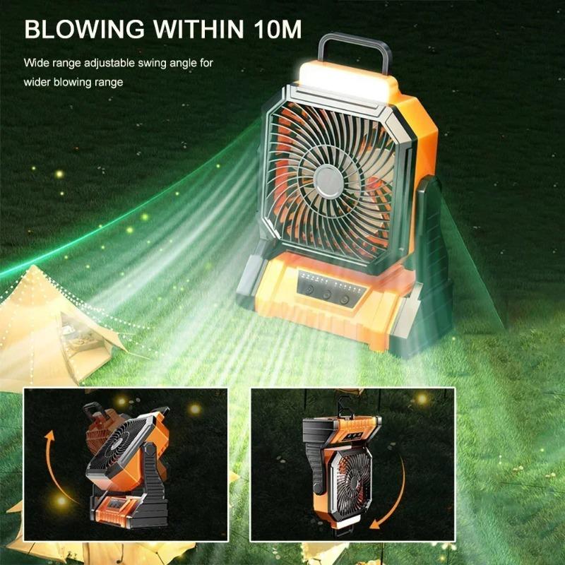 20000mAh Battery Powered Fan Camping Fan with 360° Rotation Hanging Hook for Fishing Tents Desk Rechargeable Camping Ceiling Fan