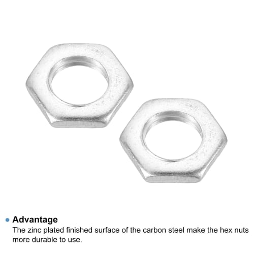 PATIKIL M8 X 1.0 Steel Hex Nuts, 30pcs, Metric Thread, Zinc Plated, for Hardware Nuts, Screws, Bolts, Fasteners, 2.5mm Height