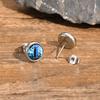 Blaues Teufelsauge Ohrstecker für Herren,Runde Ohrringe aus Edelstahl und Glas,Verzauberter Gotischer Schmuck Geschenke