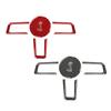 Carbon Fiber Car Steering Wheel Emblem Buttons Panel Kits Interior Decoration Sticker For Ford Mustang 2015- Accessories