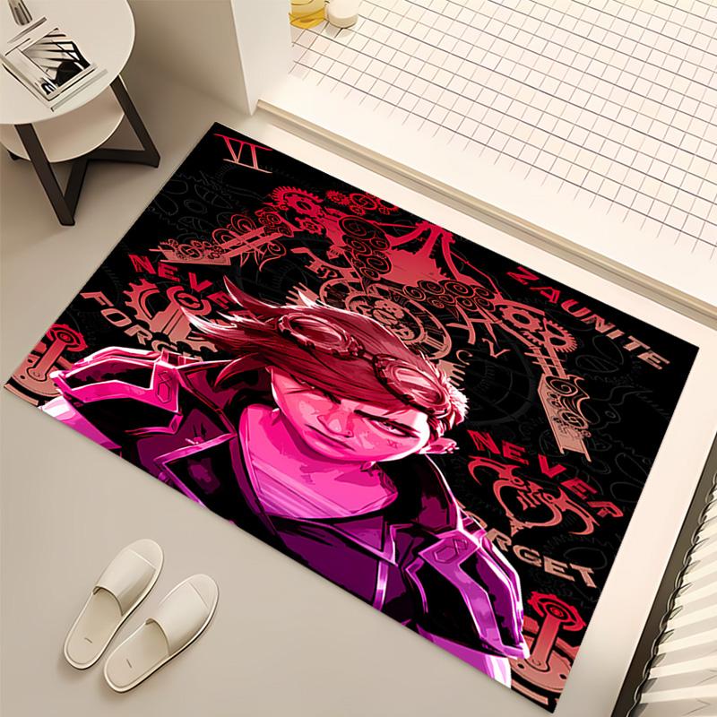 League of Legends Jinx Print Area Rug - Soft,Washable Non-Slip Indoor Mat,Living Room,Home Office Decorative Rug