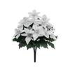 Yousheng Artificial Poinsettia Bouquet with Green Leaves 4 Fork UV Resistant Fake Silk Flower Home Table Centerpiece Indoor Outdoor Faux Bloom