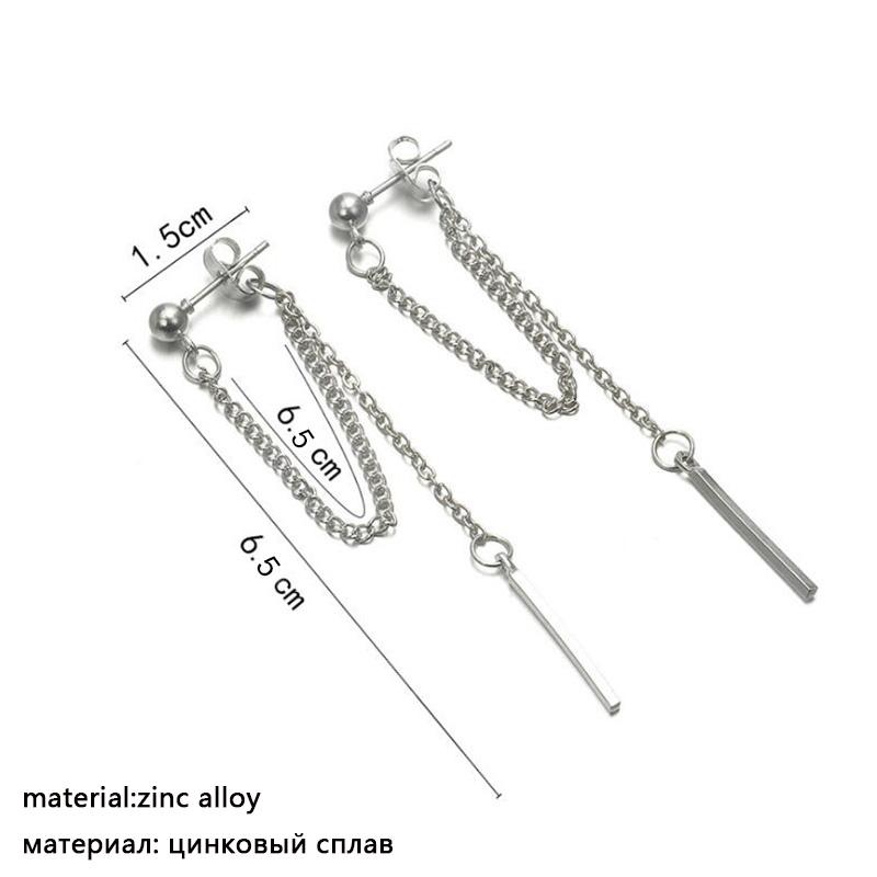 Korean Fashion Tassel Earrings Copper Color Metal Thread Pendants Dangle Earrings for Women Girls Trendy Ear Decoration
