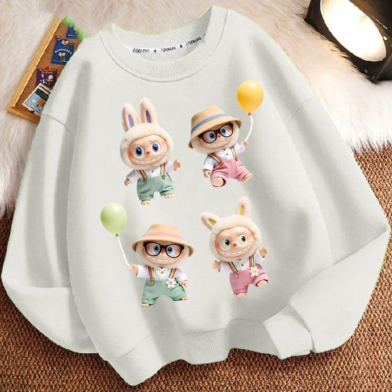 Loose Round-neck Hoodies for Children, Long-sleeved and Cute Round-neck Coats for Boys and Girls In Spring, Autumn and Winter