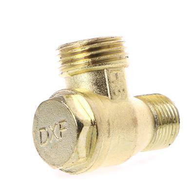 Male Thread 3 Way Metal Air Compressor Check Valve Gold Tone