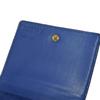Used 12695 Linen Zip Compact Wallet 7942 Textured Calfskin Zip Around Anagram Embossing Blue Unisex from Japan AUTHENTIC
