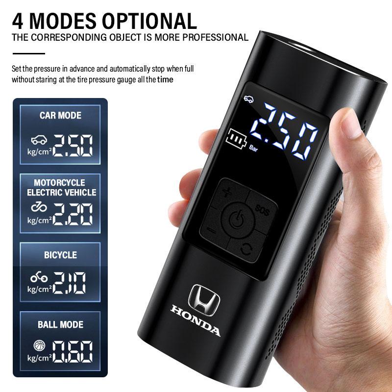 1Pcs Car Tire Inflator Smart Digital Inflatable Pump Emblem Accessories for Honda Civic Accord CRV Fit Jazz Odyssey Vezel Pilot HRV Styling Insight