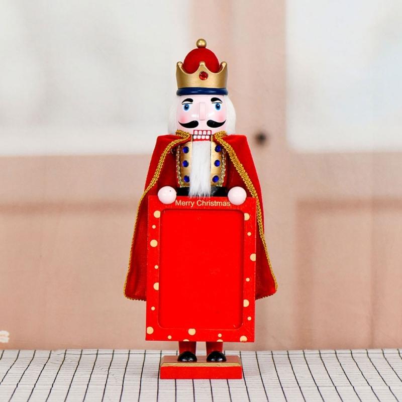 Christmas Nutcrackers Ornament Small Wooden Soldier Christmas Decorations Nutcrackers Figure Ornament for Table Shelf