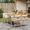 Vidaxl 5-Cz. Gartenmöbel-Set mit Kissen, Beige, Polyrattan