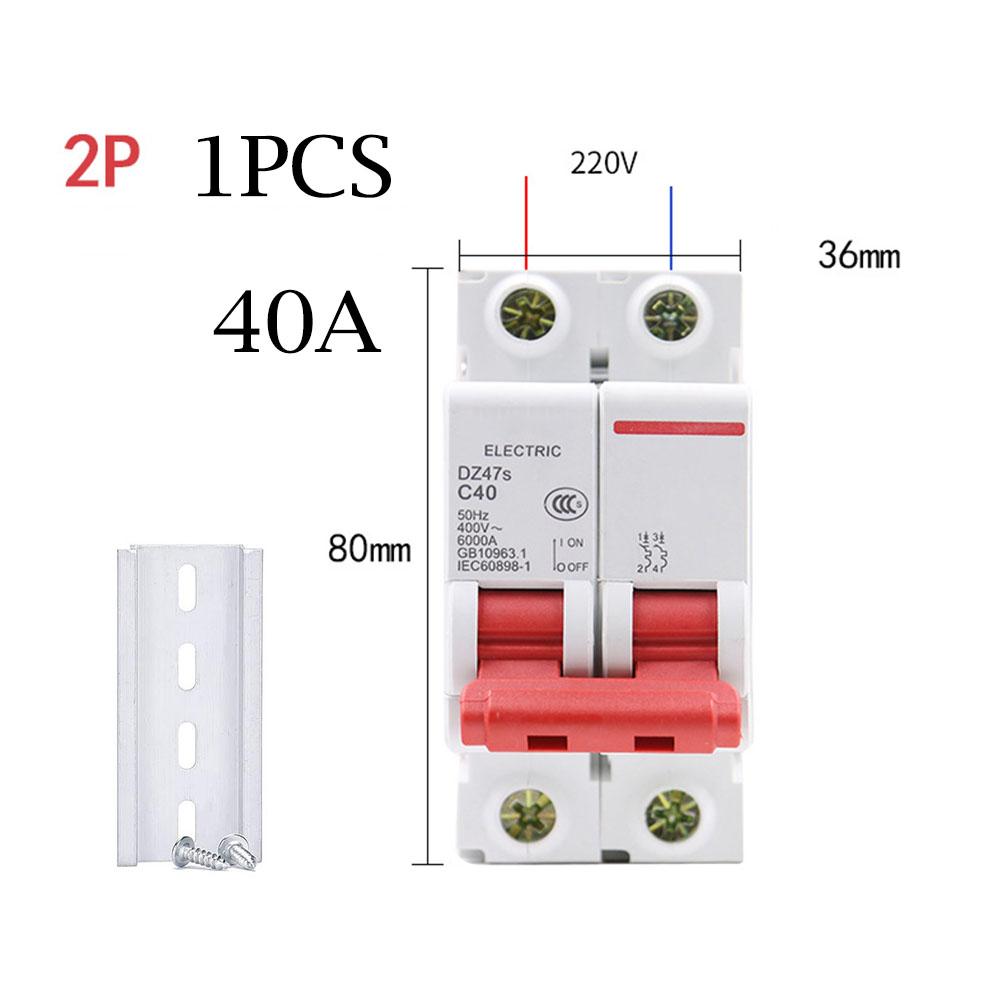 

Автоматичний вимикач на DIN-рейку 10 см, 1 шт., 2-контактне кріплення на DIN-рейку