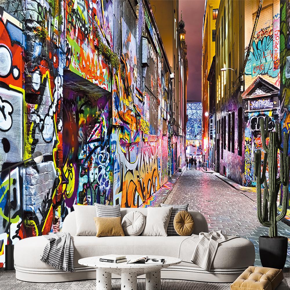 Уличные граффити обои Съемные граффити настенные росписи Подходят для декора спальни гостиной Большие граффити обои