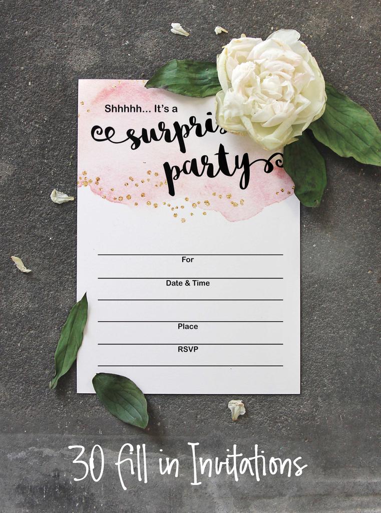 Inkdotpot Balení 30 překvapivých narozeninových pozvánek s obálkami