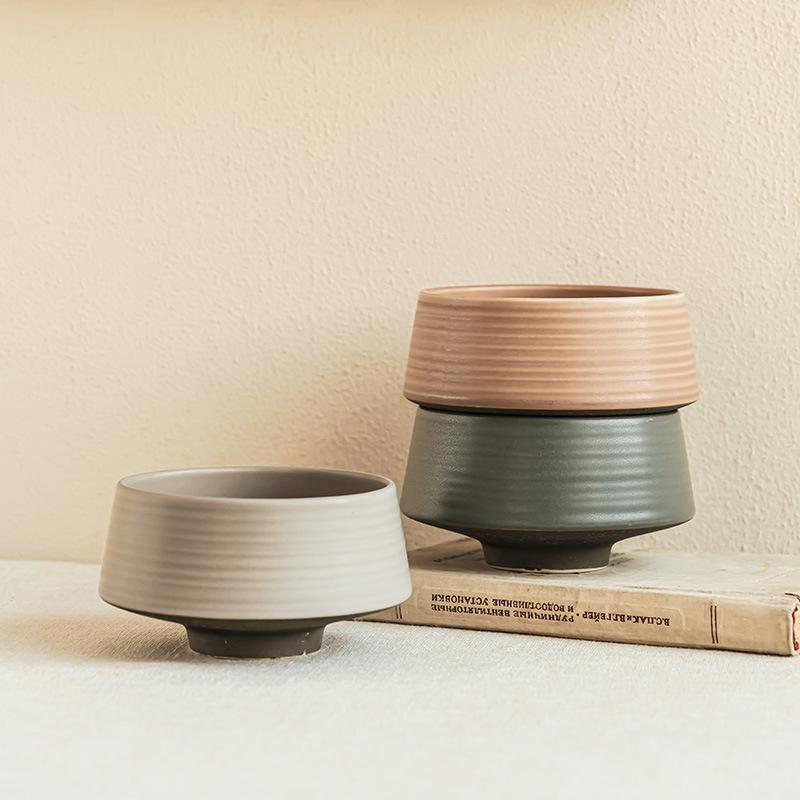 Japanese Retro Bowl-Shaped Bowl Household Rice Bowl Personalized Tall Bowl Ceramic Tableware Small Bowl Porridge Bowl Fruit Salad Bowl