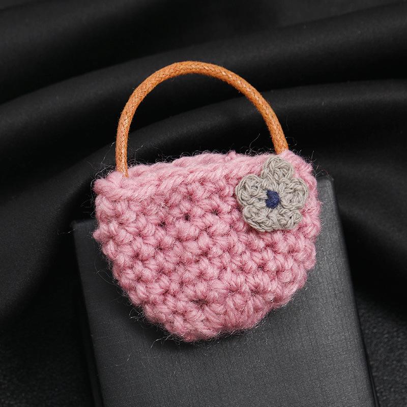 

Сумка, сумка, корзина с цветами, брошь, нишевая ручная вязка, изысканное украшение-корсаж, креативная булавка для свитера, женщины