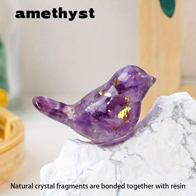 Handcrafted Ogan Bird with Natural Crystal Gravel - Charming Home & Office Decor, Perfect Gift Idea