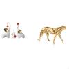 And Cheetah Animal Sculptures Decorative Figurines for Living Room Bedroom Office Tabletop