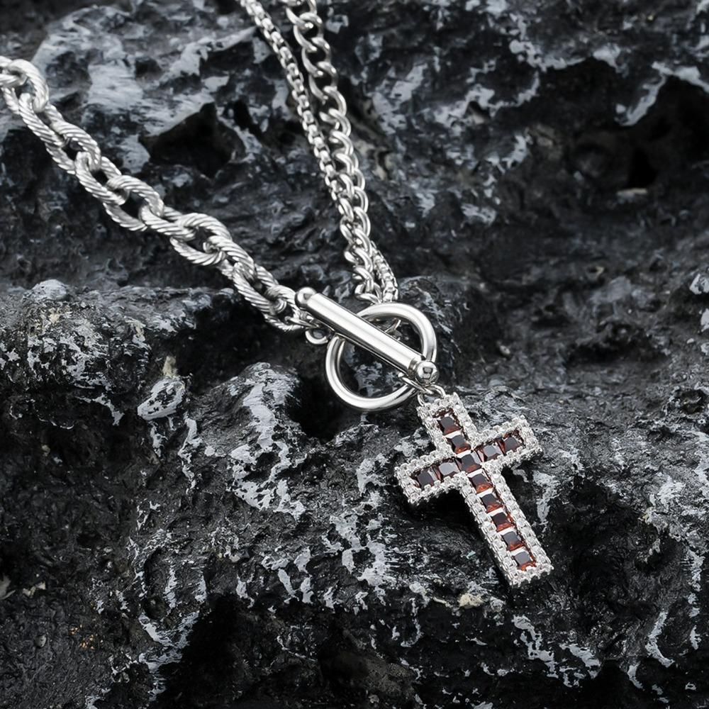 Kreuzkette Herren Titanstahl Nicht Verblassend Hochwertiges Gefühl Vielseitiges Persönlichkeitsdesign Sommer Accessoires Damen Trend Einfacher Schmuck
