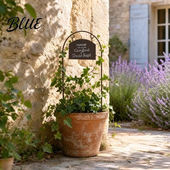 Metal Havekunst Belagt Kunstpæl Dekoration Blomsterpotte Buet Have Vintage Vejrbestandig Blomsterbed Dekorativ til Indendørs Udendørs Holdbar