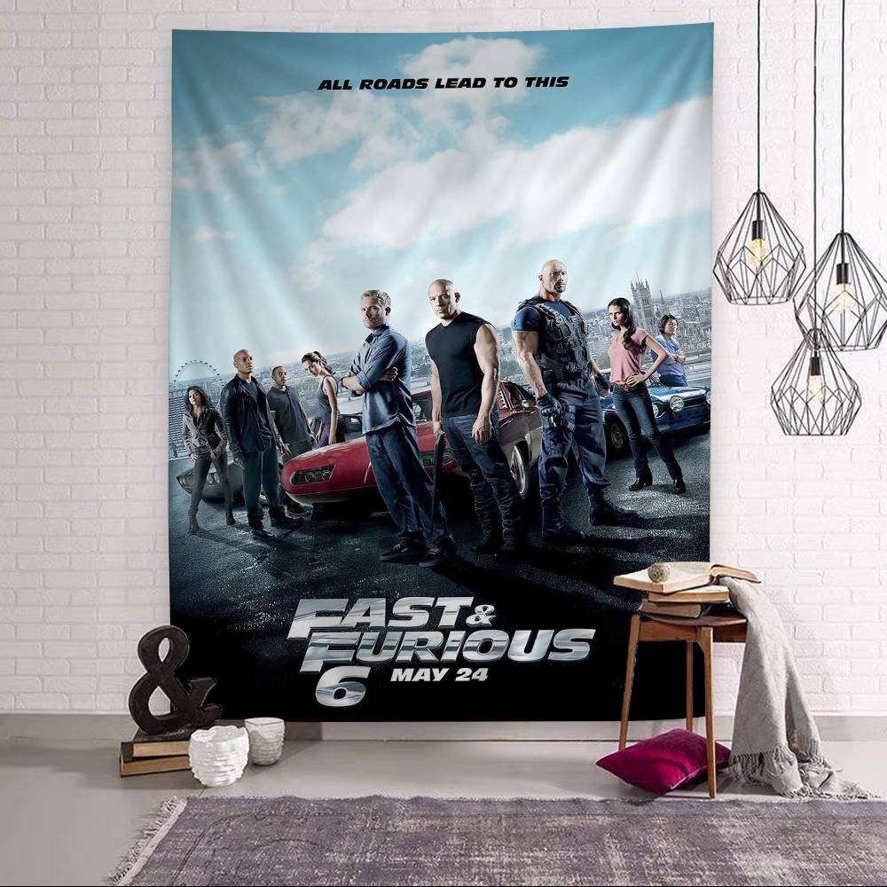 Classic Vintage Fast and Furious Cartoon Tapestry for Living Room Home Dorm Decor INS Home Decor