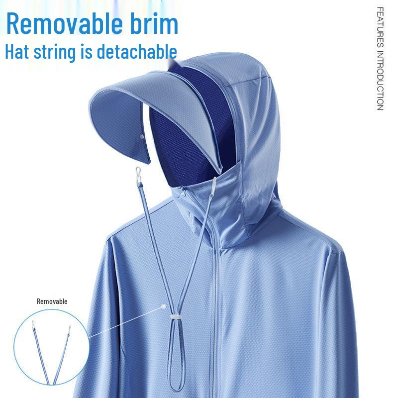 Unisex Quick-Dry Anti-UV Ice Silk Sun Protection with Detachable Brim for Fishing