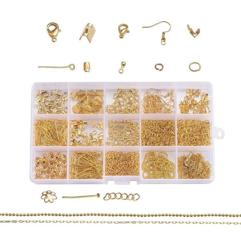 Metal Jewelry Making Kit DIY Necklace Materials Accessories Findings and Beading Wires Earring Hook Jewelry Making Supplies Kit