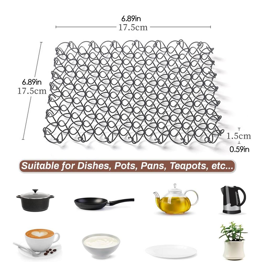 Trivets for Hot Dishes Hollow Spiral Wire Trivet Outdoor Dish Mat Heat Resistant Bowl Mat Anti-Scalding for Hot Pans Teapot