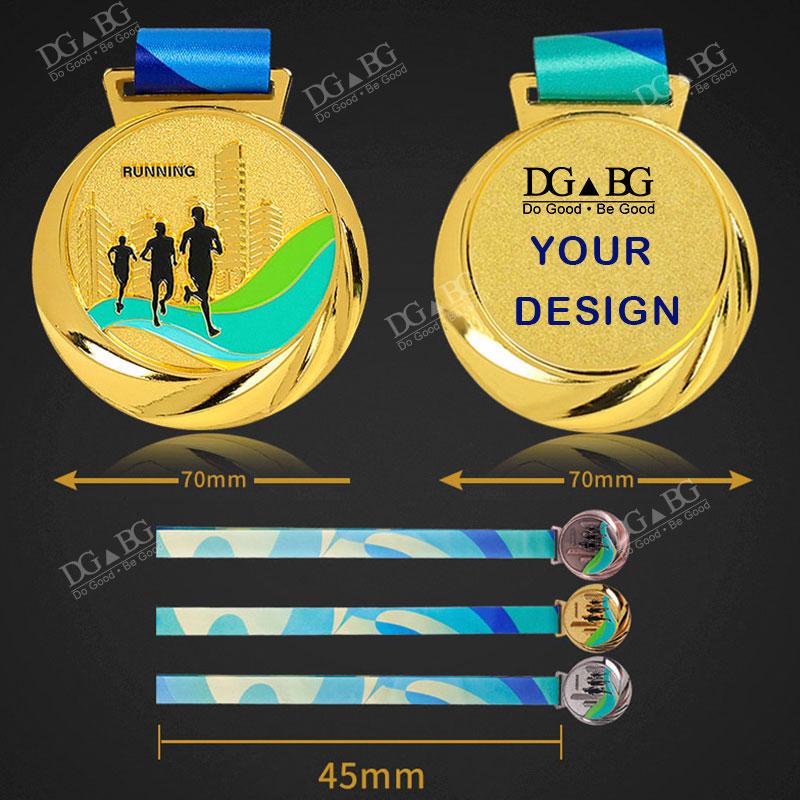 Marathon Gold Winner Award Medals With Neck Ribbon 3D Running Runner 1St 2Nd Trophy Various Sport Souvenir Prize Gift Customized