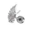1PCS Silver Hip Hop Vintage Creative Angel Wings Earrings Women Punk Studs Birthday Jewelry Gift