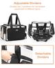 Relavel Professional Makeup Artist Clear Storage Bag with Multi Compartment Large Capacity Makeup Bag for Makeup Artists