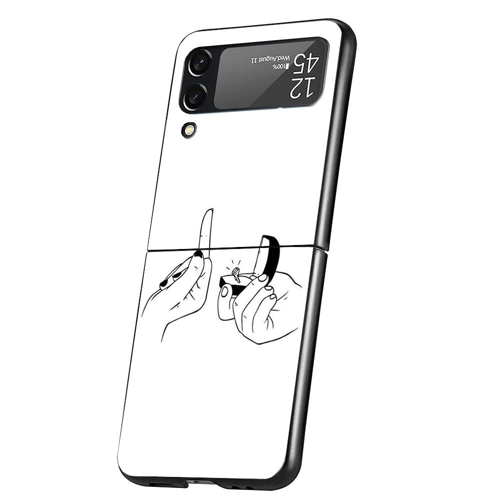 Middle Finger Phone Case For Samsung Galaxy Z Flip 7 6 5 4 3 5G Cover ZFlip7 ZFlip6 ZFlip4 ZFlip5 ZFlip3 Coque Fundas Galaxy Z F