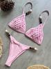 1011 popular bikini European and American solid color sexy split swimsuit women's hot sale