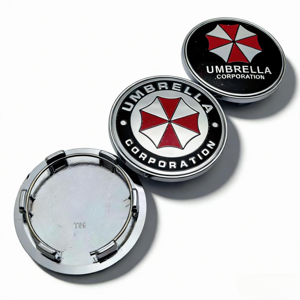 4pcs Umbrella Logo Emblem Car Wheel Center Caps OD 69MM Clips 56MM Wheels Hub Dust Cap Rim Hubcaps Cover Replace Car Accessories