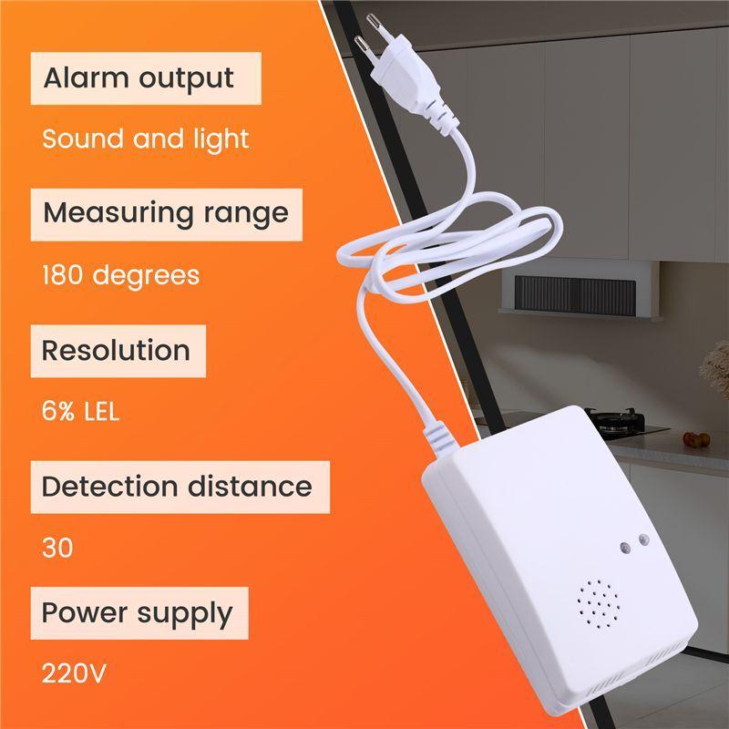 A29F-Gas Leak Combustible Propane Butane Methane Leak Warning Combustible Gas Alarm Sensor For Home Security EU Plug