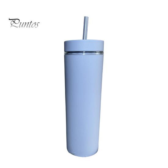 

500 мл узкий стакан с крышкой и трубочкой двойной стенки непроливайка стаканы без бисфенола А термоизолированная кружка для путешествий холодный кофе многоразовая вечеринка 500ML светло-фиолетовый