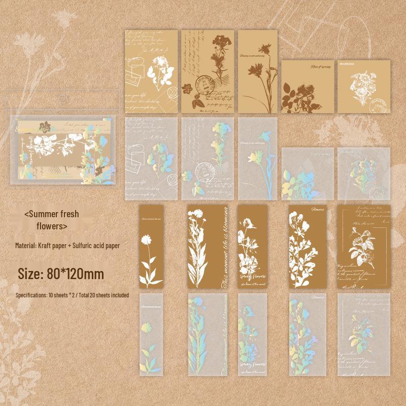 Mu Ran Retro Floating Light Collection: Double Material Pack - 20 Decorative Sheets for Journals.