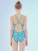 Tieseunain Flower Mood One-Piece Line Bag Sky Blue Swimsuit