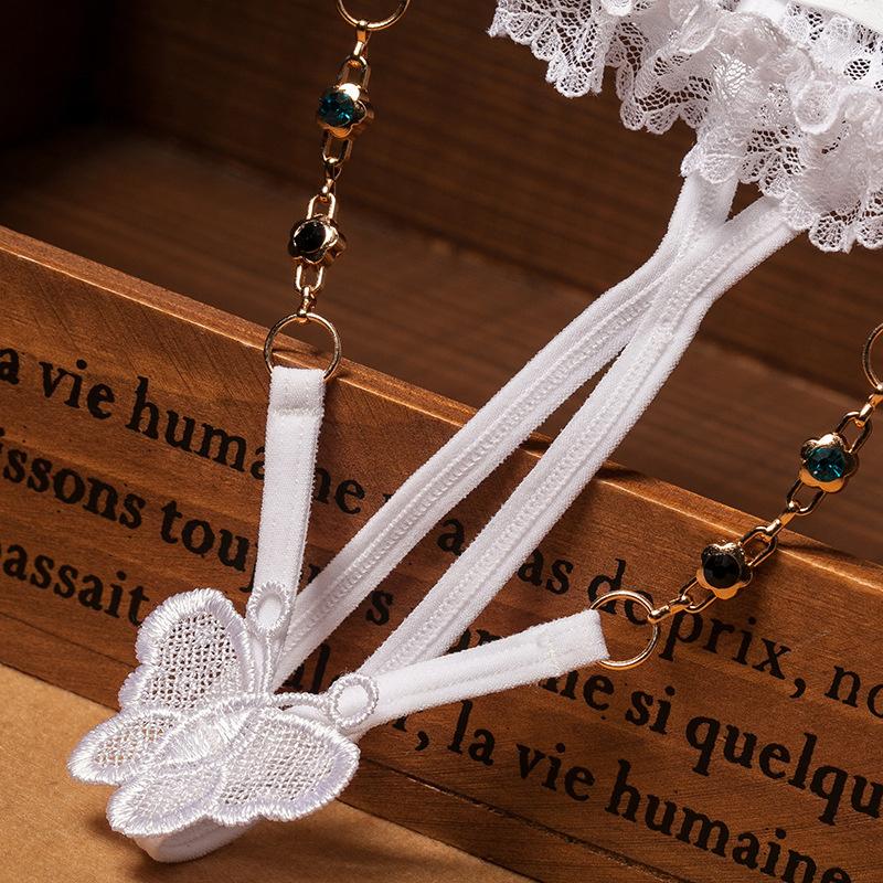 Transparent Women's Panties Sweet Underwear Open Crotch Thongs Embroidery Sexy Lingerie Adjustable G-Strings T-Back