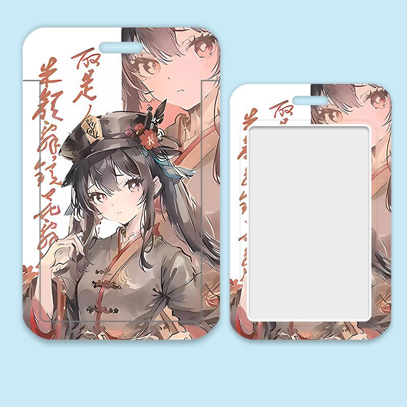 Game Genshin Impact Card Sleeve Business Retractable GanYu Credit Card Holders Bank ID Cover Cases Holders Bus Card Organizer