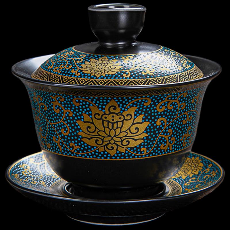 Шанци Черная глазурь Керамический гайвань