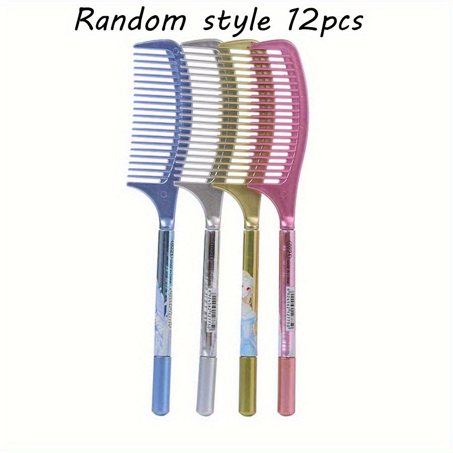 

12Pcs 0.5mm Stationery Comb Gel Pen Plastic Cartoon Water-based Pen School Supplies Signature Pen Back To School Season Random style 12Pcs
